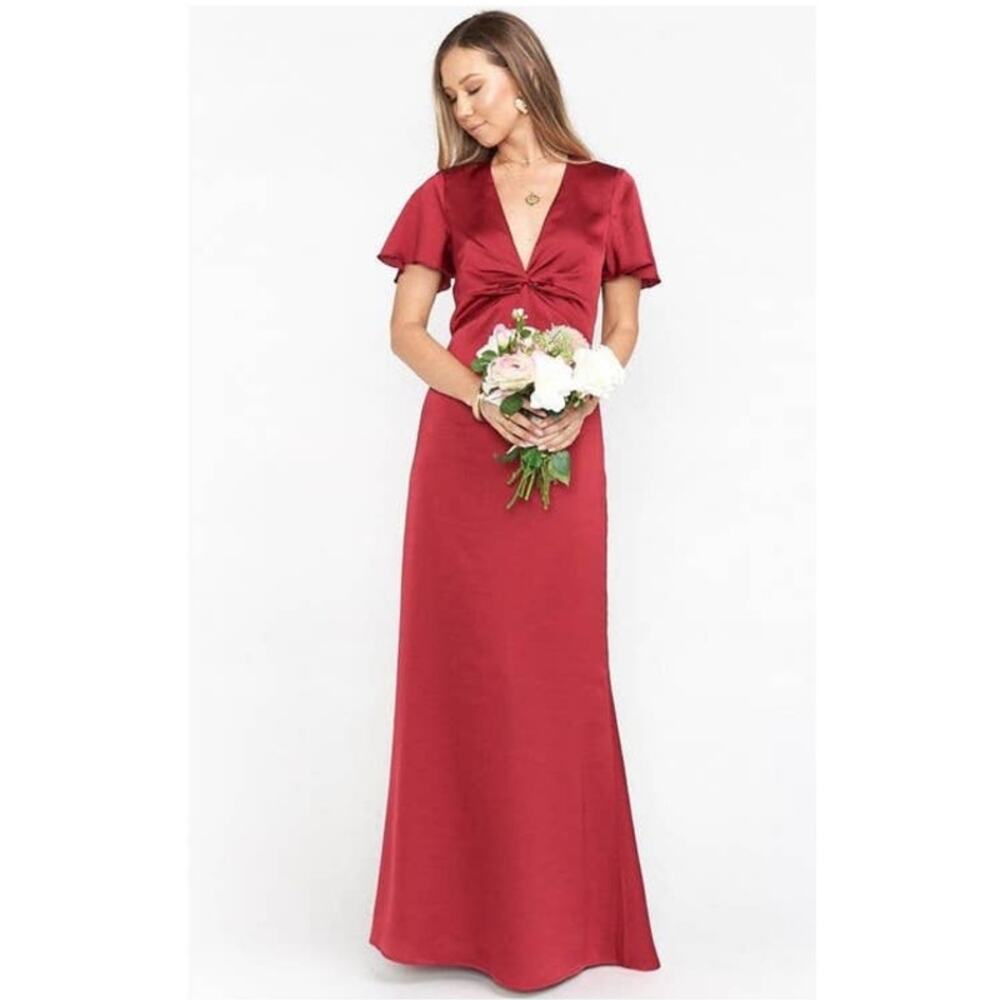 Show Me Your MuMu‎ Rome Twist Gown Ruby Luxe Satin Small NWT